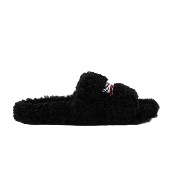 Balenciaga Furry Slide Black
